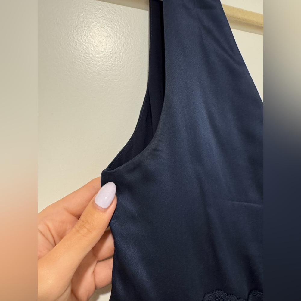 Reformation Stasia Sleeveless Silk Midi Dress in Navy - Picture 11 of 12
